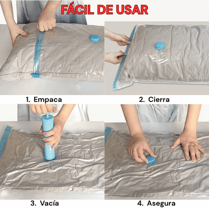 COMBO X 5 BOLSAS AL VACÍO RE-UTILIZABLES + BOMBA DE AIRE  ✨