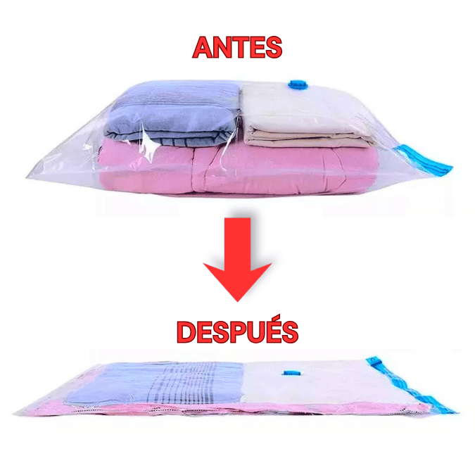 COMBO X 5 BOLSAS AL VACÍO RE-UTILIZABLES + BOMBA DE AIRE  ✨