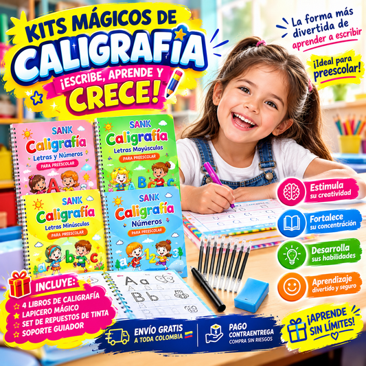 KITS MÁGICOS DE CALIGRAFÍA — ¡APRENDER A ESCRIBIR NUNCA FUE TAN DIVERTIDO!